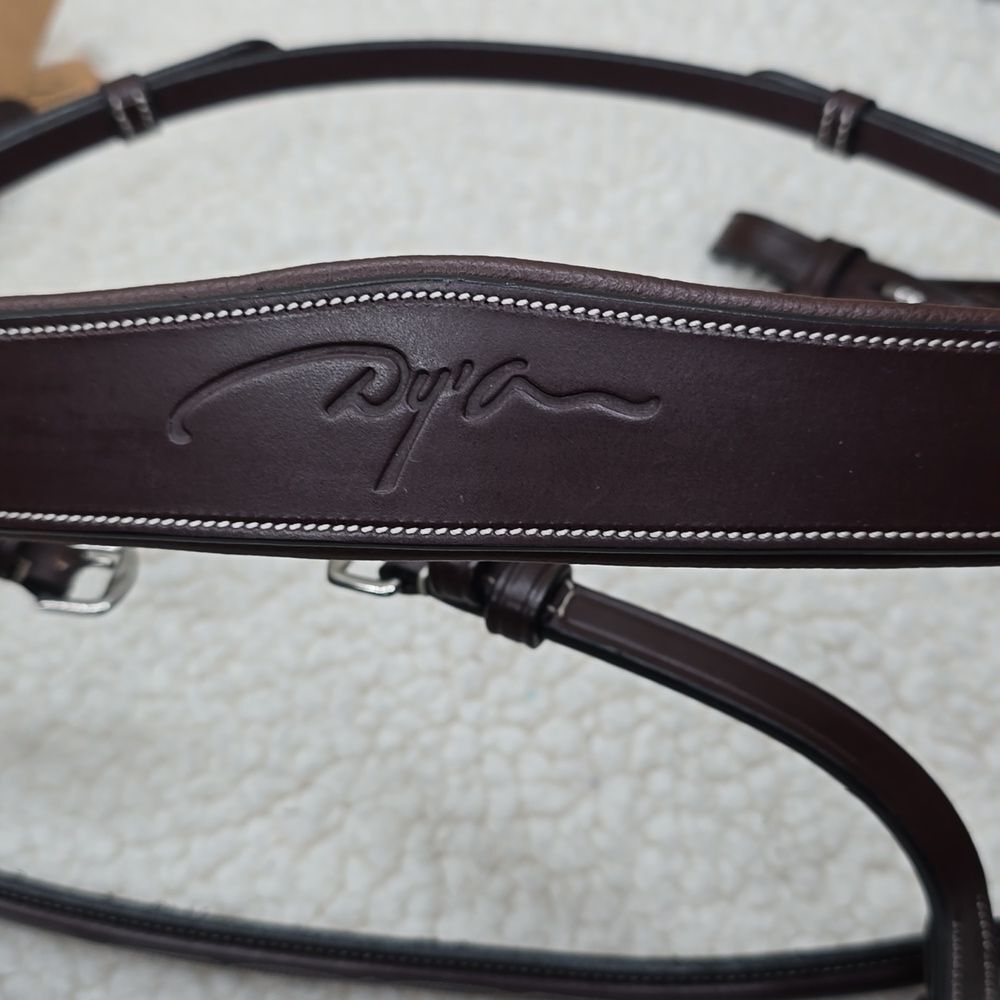 NWT Dy'on Fancy Stitched Cavesson Hunter Noseband Bridle In Brown - Picture 6 of 11